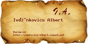 Ivánkovics Albert névjegykártya