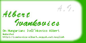 albert ivankovics business card